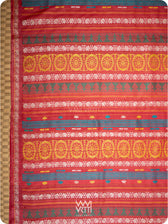 Double pallu detail showing lotus flowers and Airavata border on tussar silk