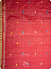 Blouse piece in red tussar silk matched to Konark saree