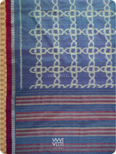Purple Firozi Mughal Jaal Ikat Handspun Tussar Silk Saree