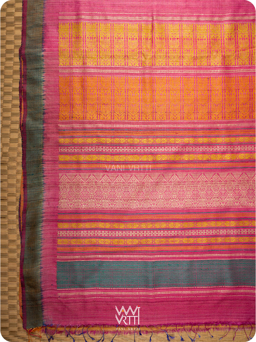Rose Pink Ananta Handspun Tussar Silk Saree