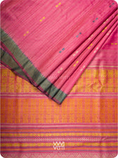 Rose Pink Ananta Handspun Tussar Silk Saree