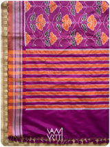 Deep Purplish Bougainvillea Pink Laal Jaba Mulberry Silk Saree