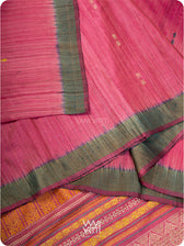 Rose Pink Ananta Handspun Tussar Silk Saree