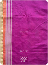 Deep Purplish Bougainvillea Pink Laal Jaba Mulberry Silk Saree