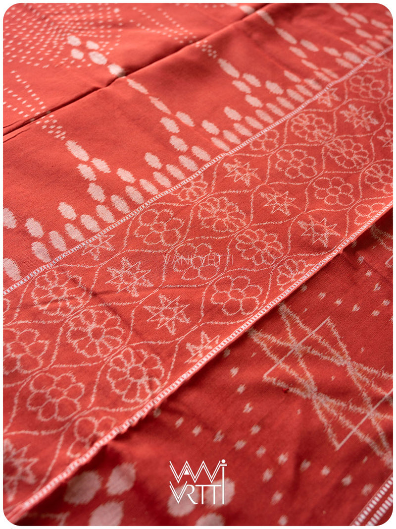 Indigo Madder Singha Natural Dyed Cotton Ikat Saree