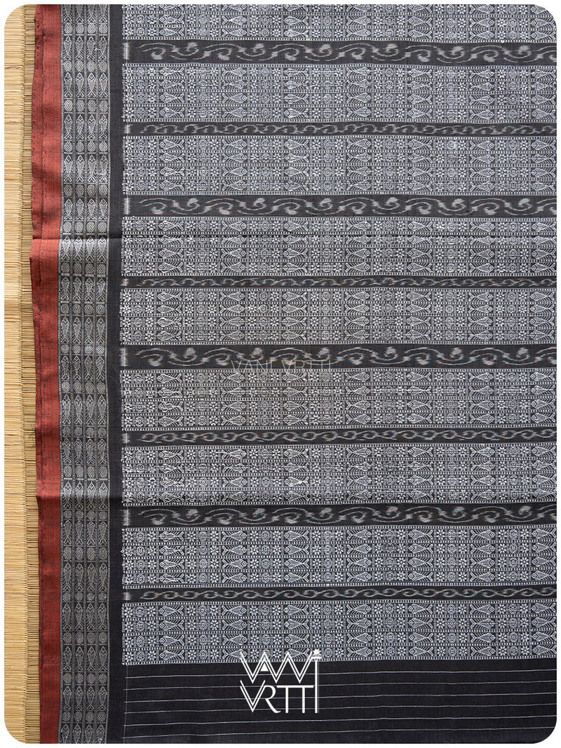 Black Butterfly Natural Dyed Cotton Ikat Saree