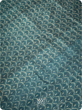 Deep Teal Samudra Lahar Ikat Handspun Tussar Silk Saree