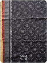 Black Butterfly Natural Dyed Cotton Ikat Saree