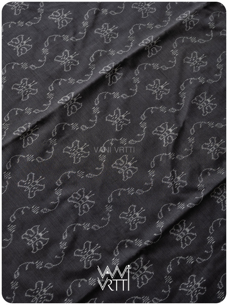 Black Butterfly Natural Dyed Cotton Ikat Saree