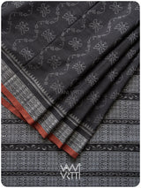 Black Butterfly Natural Dyed Cotton Ikat Saree