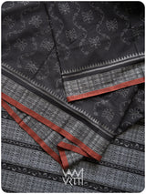 Black Butterfly Natural Dyed Cotton Ikat Saree