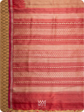 Peach Red Nabh Handspun Tussar Silk Saree
