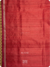 Peach Red Nabh Handspun Tussar Silk Saree