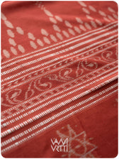 Black Red Lion Natural Dyed Cotton Ikat Saree