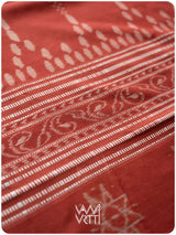 Black Red Lion Natural Dyed Cotton Ikat Saree