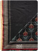 Black Laal Jaba Single Ikat Fine Cotton Saree
