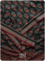 Black Laal Jaba Single Ikat Fine Cotton Saree