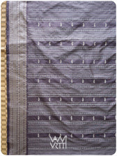 Grey Lilac Fern Butta Tea Leaf Natural Dyed Mulberry Silk Ikat Saree