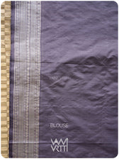 Grey Lilac Fern Butta Tea Leaf Natural Dyed Mulberry Silk Ikat Saree