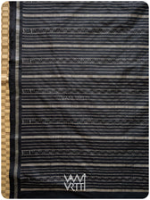 Black Hibiscus Iron Rust Natural Dyed Mulberry Silk Ikat Saree