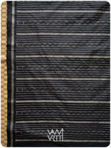 Black Hibiscus Iron Rust Natural Dyed Mulberry Silk Ikat Saree