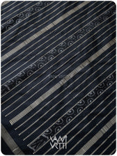 Black Hibiscus Iron Rust Natural Dyed Mulberry Silk Ikat Saree