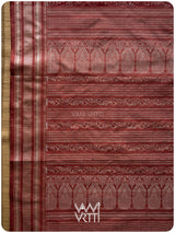 Light Madder Jhoti Natural Dyed Mulberry Silk Ikat Saree