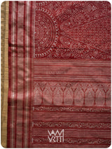 Light Madder Jhoti Natural Dyed Mulberry Silk Ikat Saree