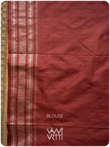 Light Madder Jhoti Natural Dyed Mulberry Silk Ikat Saree