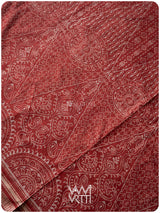 Light Madder Jhoti Natural Dyed Mulberry Silk Ikat Saree