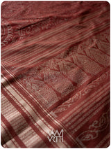 Light Madder Jhoti Natural Dyed Mulberry Silk Ikat Saree