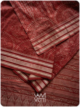 Light Madder Jhoti Natural Dyed Mulberry Silk Ikat Saree