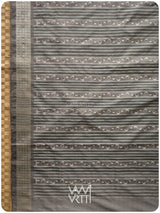Grey Sapakta Prakritik Tea Leaf Natural Dyed Mulberry Silk Double Ikat Saree