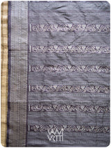 Deep Lilac Vanya Jeevan Tea Leaf Natural Dyed Mulberry Silk Ikat Saree
