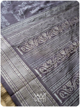 Deep Lilac Vanya Jeevan Tea Leaf Natural Dyed Mulberry Silk Ikat Saree