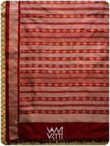 Grey Madder Margasira Jhoti Tea Leaf Natural Dyed Mulberry Silk Ikat Saree