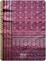 Pink Datura Phool Lac Natural Dyed Mulberry Silk Ikat Saree