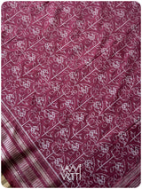 Pink Datura Phool Lac Natural Dyed Mulberry Silk Ikat Saree