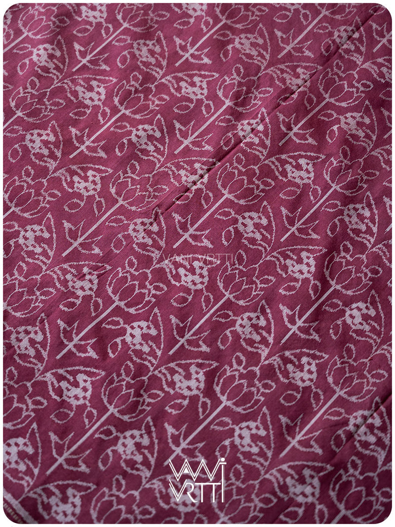 Pink Datura Phool Lac Natural Dyed Mulberry Silk Ikat Saree