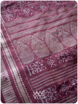 Pink Datura Phool Lac Natural Dyed Mulberry Silk Ikat Saree