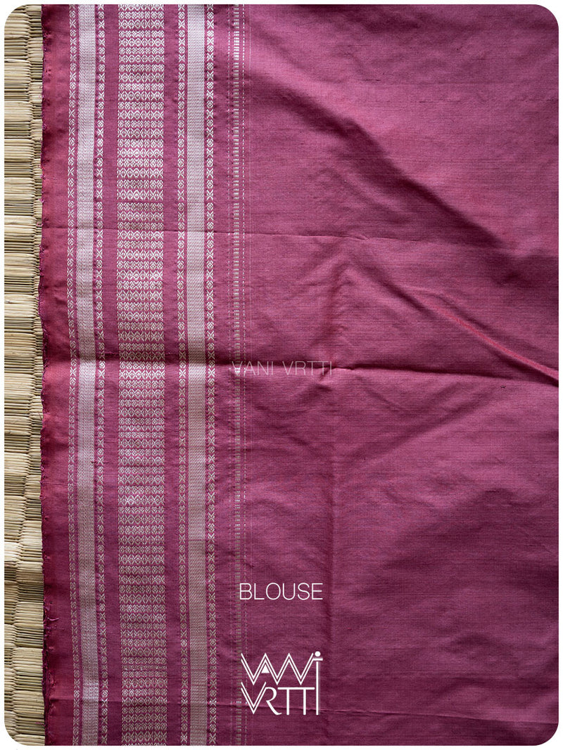 Pink Datura Phool Lac Natural Dyed Mulberry Silk Ikat Saree