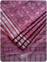 Pink Datura Phool Lac Natural Dyed Mulberry Silk Ikat Saree