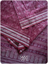 Pink Datura Phool Lac Natural Dyed Mulberry Silk Ikat Saree
