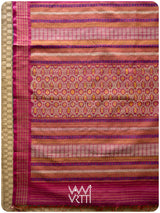 Pomegranate Pink Matsya Kachhap Handspun Tussar Silk Saree