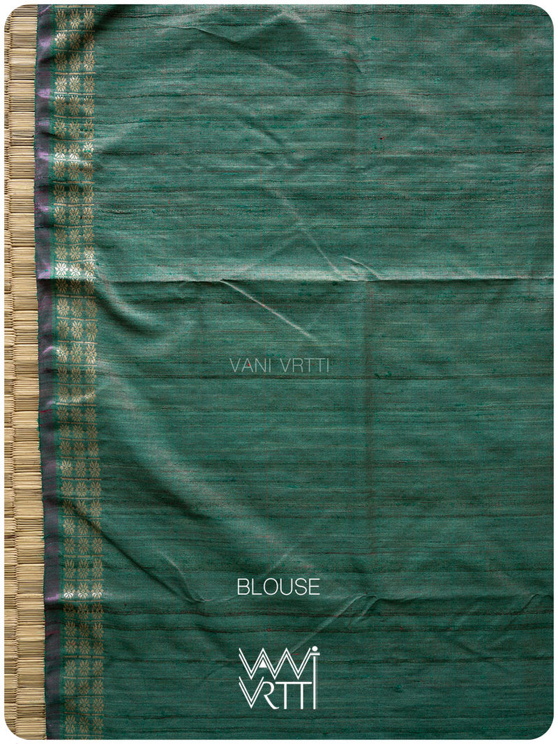 Pomegranate Pink Matsya Kachhap Handspun Tussar Silk Saree