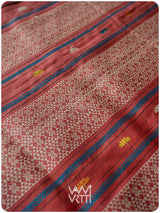 Black Red Rust Anjana Handspun Tussar Silk Saree