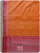 Orange Red Madhumalati Handspun Tussar Silk Saree
