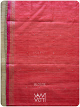 Orange Red Madhumalati Handspun Tussar Silk Saree