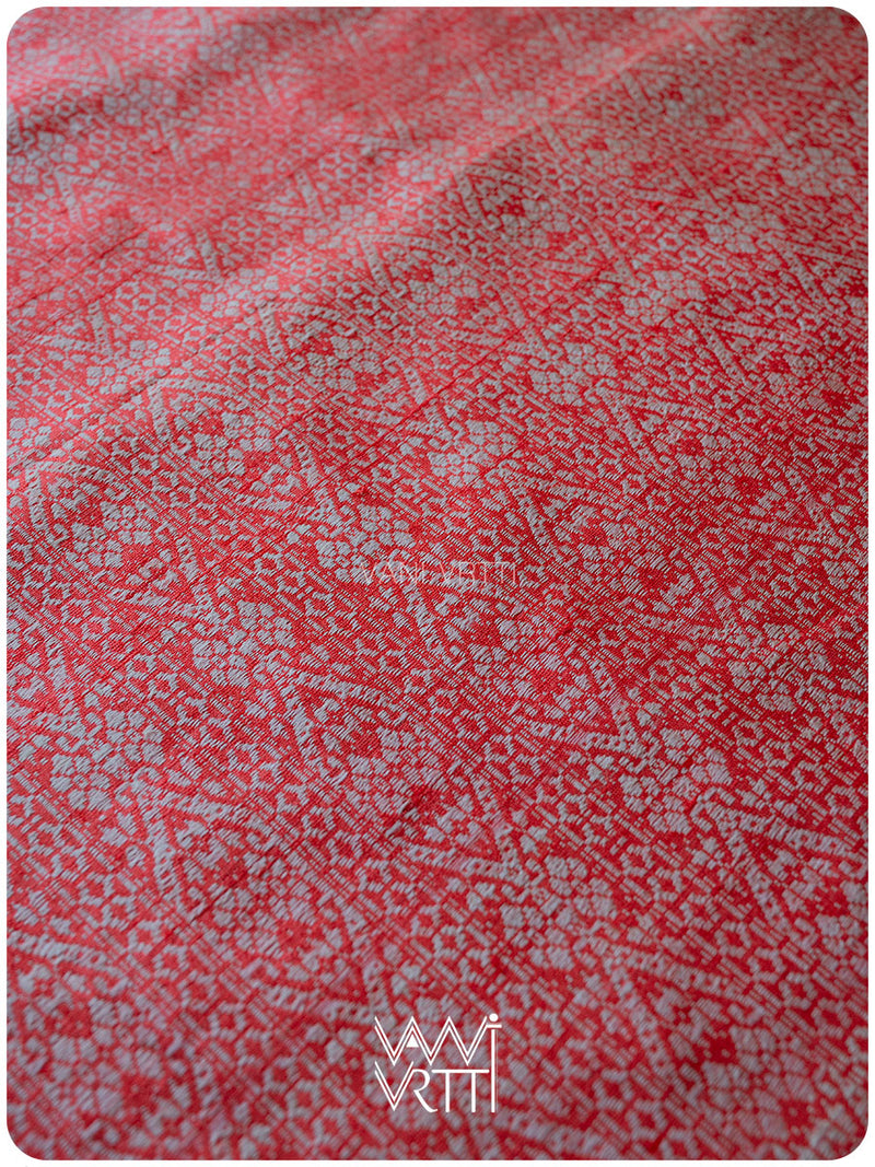 Orange Red Madhumalati Handspun Tussar Silk Saree