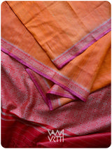 Orange Red Madhumalati Handspun Tussar Silk Saree